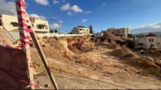 انهيار في إحدى الحفريات الإنشائية في جرش