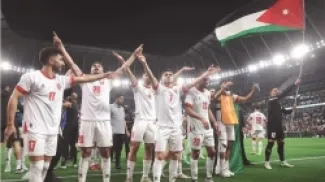 عدد من لاعبي المنتخب الوطني خلال بطولة كأس العرب