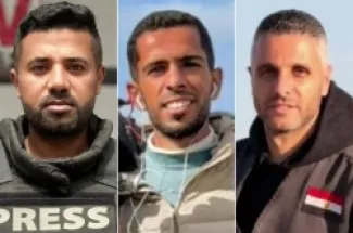 الصحفيون الثلاثة استشهدوا بقصف إسرائيلي على منطقة نتساريم جنوبي مدينة غزة