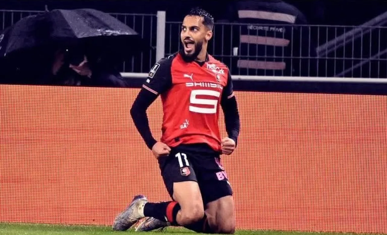 فرحة التعمري بالهدف -  من اللقاء