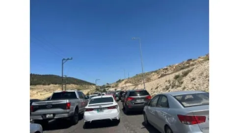 حادث تصادم بين 6 مركبات على طريق إربد عمان