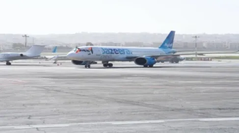 وصول أولى رحلات طيران الجزيرة من الكويت إلى مطار مدينة عمان