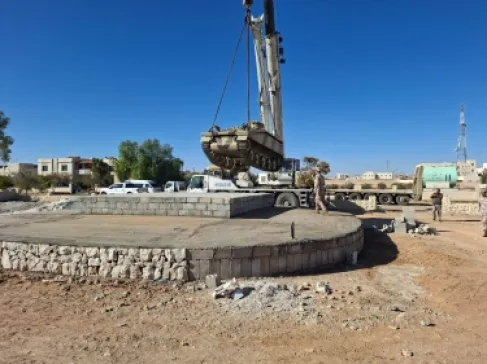 جاهزية موقع ناقلة الجنود المهداة لبلدية معان - صور