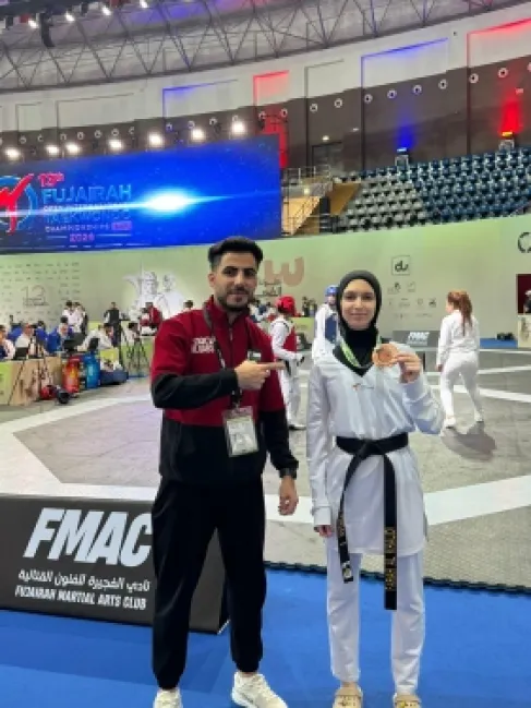 فرح الخالدي تحرز برونزية بطولة الفجيرة الدولية للتايكواندو (G2)