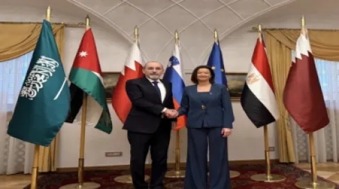 الصفدي ووزراء عرب يبحثون مع سلوفينيا تثبيت وقف النار في غزة