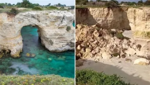 هدية عيد الحب.. انهيار (قوس العشاق) في إيطاليا