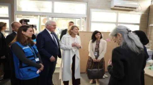 الرئيس الألماني يزور مفوضية شؤون اللاجئين في عمّان