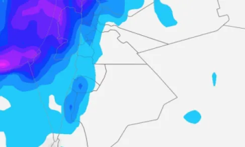 الأردن: أول منخفض جوي في رمضان مصنف من الدرجة الأولى يبدأ تأثيره الاثنين