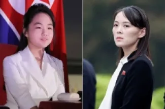 كيم جو إيه ابنة زعيم كوريا الشمالية (يسار) وكيم يون جونغ شقيقته