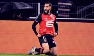 فرحة التعمري بالهدف -  من اللقاء