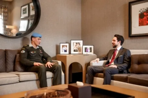 The Crown Prince Receives Lieutenant Khalaileh and Commends His Efforts
