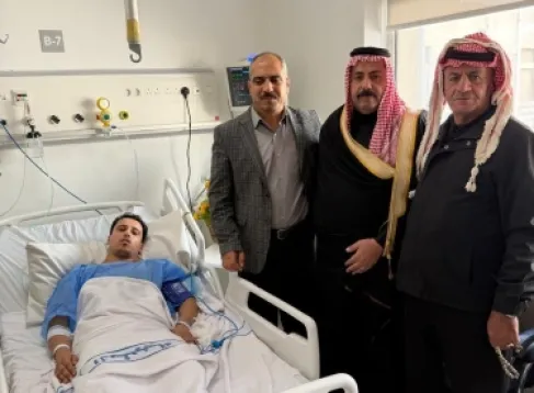 زيارة نواب حزب الاتحاد الوطني لأحد أفراد قوات مكافحة المخدرات - صور