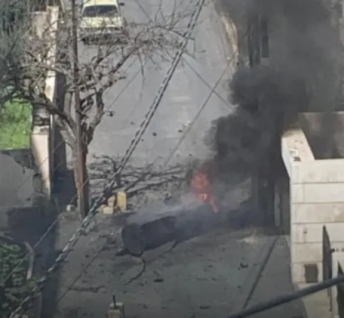 سقوط شظايا صاروخ في وادي صقرة - فيديو