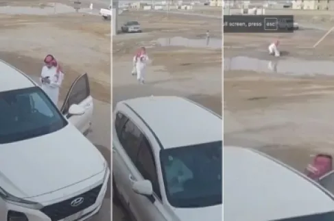 في ثوانٍ حاسمة .. شاب سعودي ينقذ طفلا من حفرة مياه يتصدر المنصات