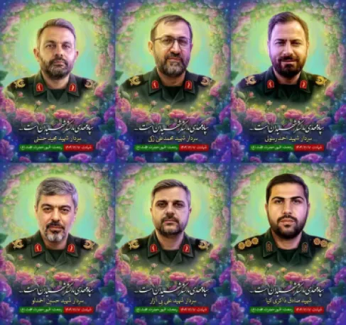 دبلوماسيون أم حرس ثوري.. إيران تنشر صور 6 قتلى في لبنان