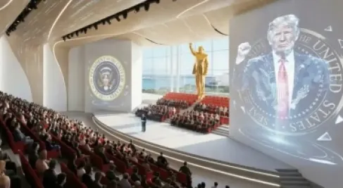 تمثال ذهبي وطائرة.. ترمب يكشف ملامح مكتبته الرئاسية