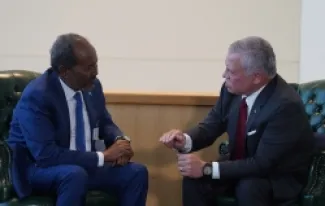 ارشيفية من لقاء جمع الملك والرئيس الصومالي حسن شيخ محمود على هامش اجتماعات الجمعية العامة للأمم المتحدة