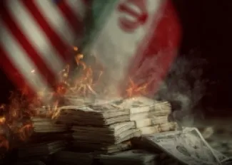 صورة تعبيرية بالذكاء الصناعي عن تكلفة الحرب على ايران