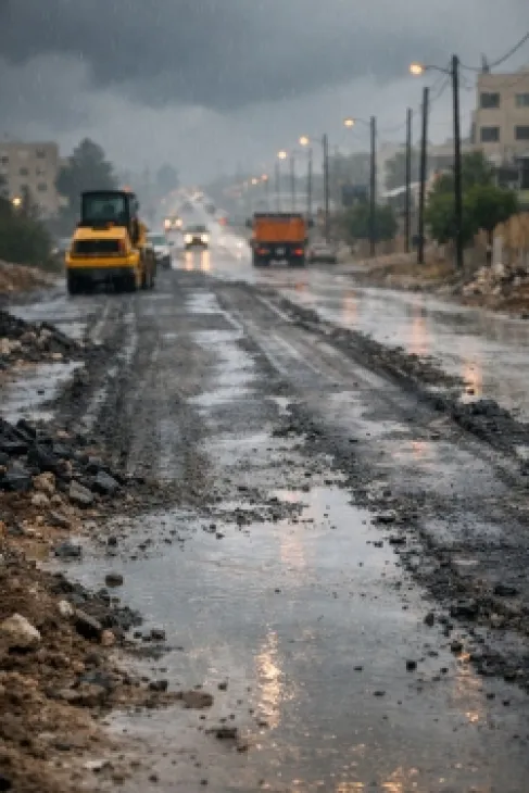 بلدية بني عبيد تبرر تأخير تعبيد الطرق بالظروف الجوية
