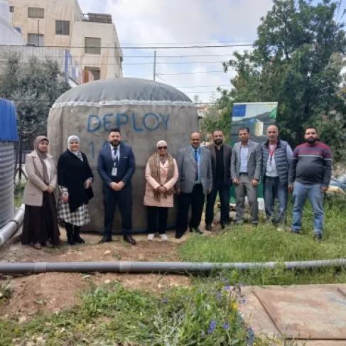 وزارة المياه :  تركيب خزان خرساني لحصاد مياه الامطار