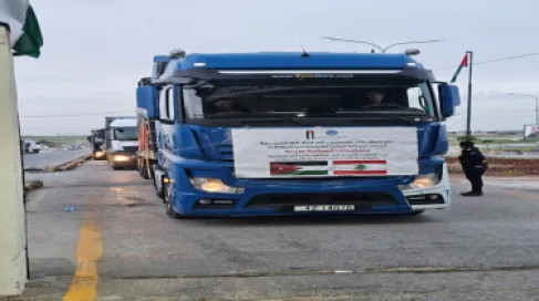 بتوجيهات ملكية.. الأردن يرسل قافلة مساعدات جديدة إلى لبنان