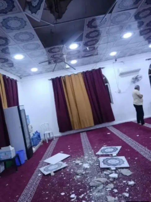 سقوط أجزاء من سقف مسجد في لواء الأغوار الشمالية