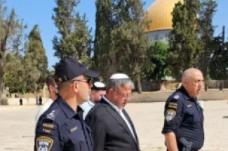 وزير الأمن الإسرائيلي المتطرف إيتمار بن غفير خلال اقتحام سابق للمسجد الأقصى