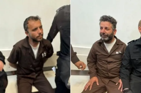 سيف أبو كشك (يمين) وتياغو أفيلا أثناء جلسة الاستماع اليوم