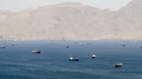 إصابة سفينة شحن بمقذوف مجهول في مضيق هرمز