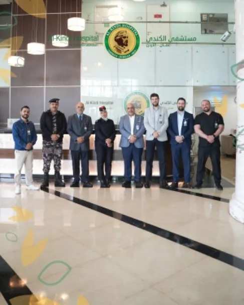 محاضرة وتجربة اخلاء وهمي في مستشفى الكندي 