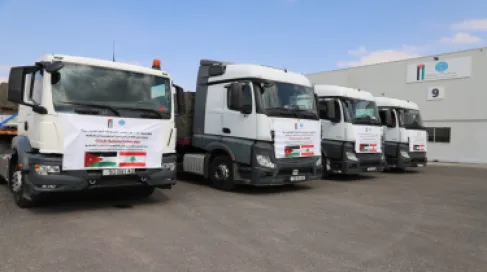 الهيئة الخيرية الأردنية الهاشمية تجهّز القافلة الإغاثية الرابعة إلى لبنان