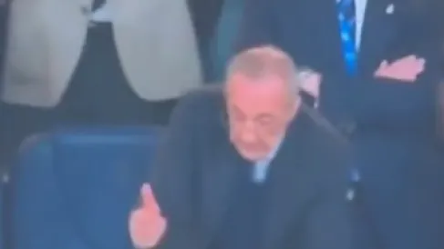 نقاش حاد بين بيريز وجماهير ريال مدريد بسبب لافتة