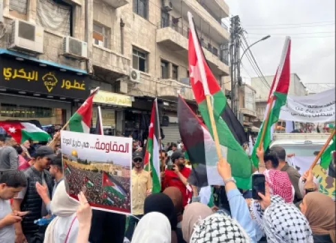 مسيرة حاشدة في عمان دعما للشعب الفلسطيني في ذكرى النكبة