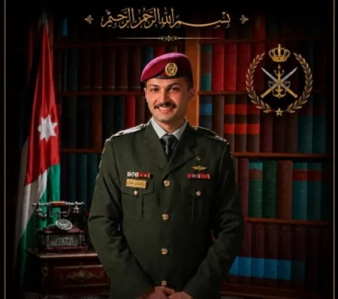 تهنئة للملازم عبدالله الجالودي بمناسبة تخرجه من جامعة مؤتة – الجناح العسكري