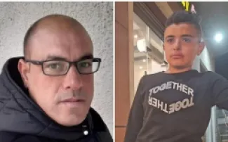 الطفل نعيم ووالده أحمد الشامي