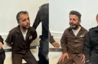 سيف أبو كشك (يمين) وتياغو أفيلا أثناء جلسة الاستماع اليوم