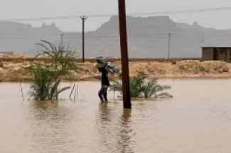 السيول ببلدة تهالة تسببت في نزوح 250 أسرة