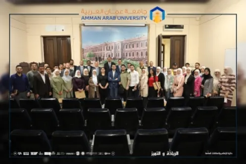 رئيس مجلس أمناء جامعة عمان العربية  يحاضر حول دور التحكيم في مرحلة إعادة الإعمار في جامعة دمشق