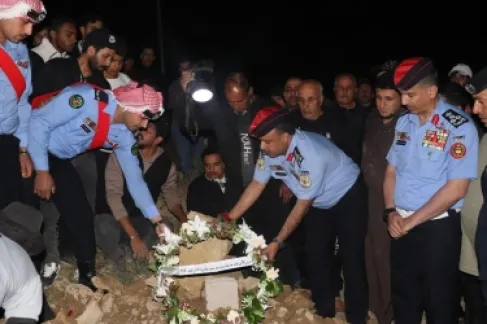 تشييع جثمان الشرطي أنس إبراهيم أحمد الخوالدة