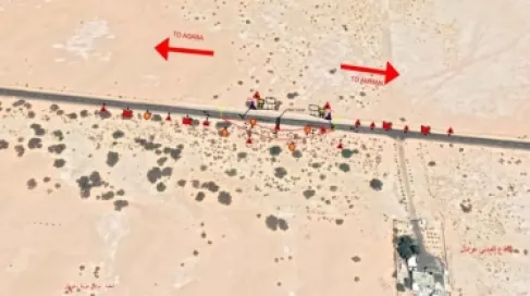 المباشرة بتنفيذ عبارة صندوقية جديدة على الطريق الرئيسي – وادي عربة في غرندل