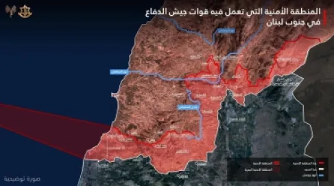 إسرائيل تنشر خارطة عمليات بعمق 10 كم في لبنان