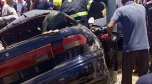 وفاة وإصابة 6 أشخاص بتدهور مركبة على الطريق الملوكي في الكرك - فيديو