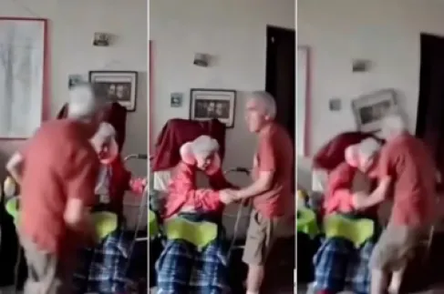 حبيبي لا تذهب.. فيديو رجل مسن يحمي زوجته خلال زلزال فنزويلا يشعل المنصات