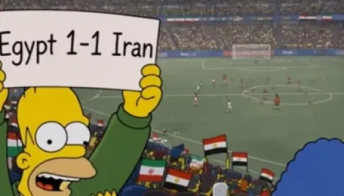هل تنبأ «سيمبسون» بالتعادل في مباراة مصر وإيران؟