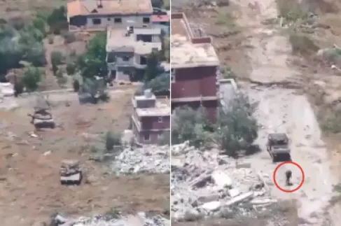 حاصرته 4 دبابات.. مشاهد لمطاردة مقاتل نفّذ كمينا بمفرده في لبنان