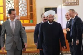 المفتي احمد حسون وبشار الأسد