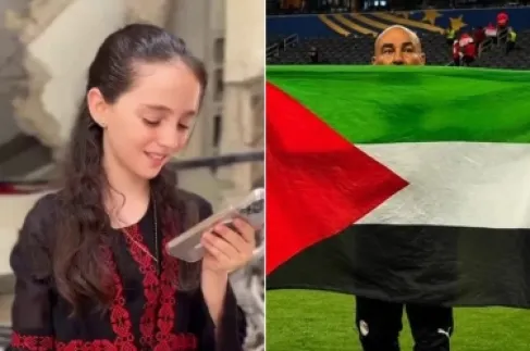 (قلبي معكم).. رسالة دعم مؤثرة من حسام حسن لطفلة فلسطينية - فيديو