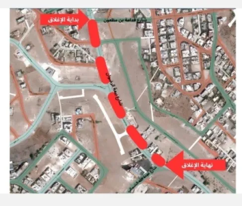 تحويلات مرورية لاستكمال إنشاء عبارة صندوقية في شارع بيعة الرضوان
