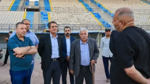 وزير الشباب يتفقد مشروع تأهيل أرضية ستاد مدينة الحسن في إربد