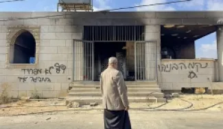 مسجد أحرقه مستوطنون في قصرة